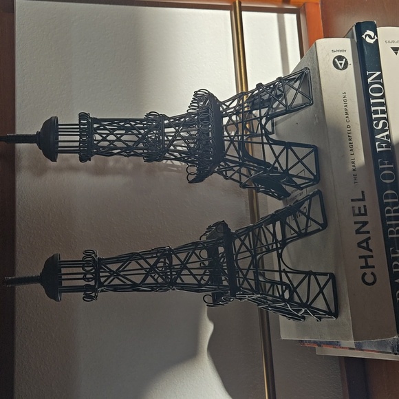 Black Eiffel Tower Wire Sculptures, Faahion Girls, Statement, GUC, 12", Iron Art - Picture 12 of 12